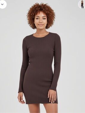 Gentle Fawn Ribbed Long Sleeve Scoop Neck sweaterdress - Mauve
